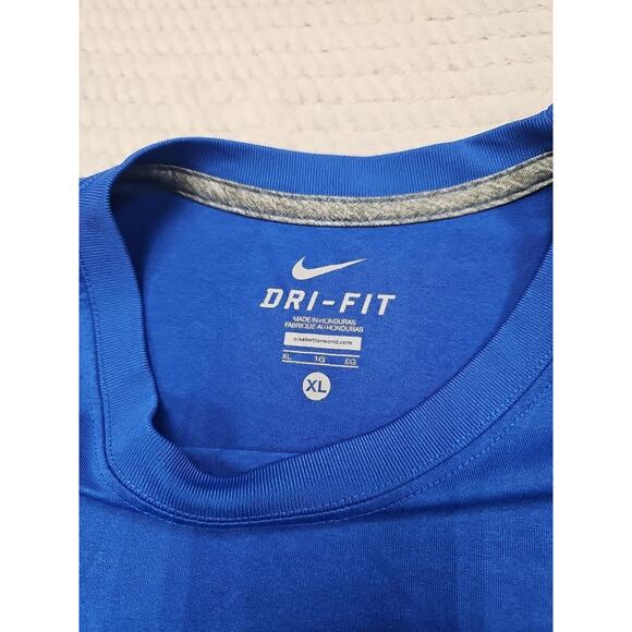 Nike Shirt Mens XL Blue Dri Fit Performance Short Sleeve - Picture 4 of 7
